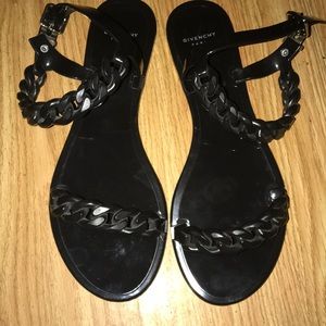 Givenchy Paris Jelly Flats Chain Link Size 40